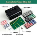 Miniatyrbillede 5 af 8: Pokerchipssæt, Texas Hold'em med 300 chips, 29x20x16 cm, sort
