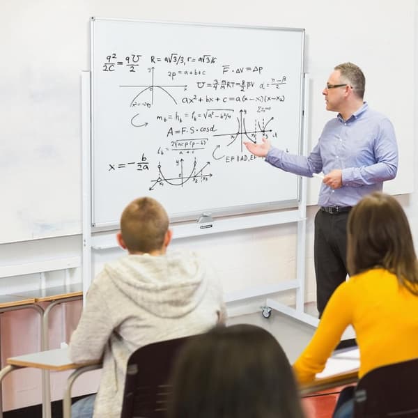 Mobil whiteboard, 120x90 cm, Vit