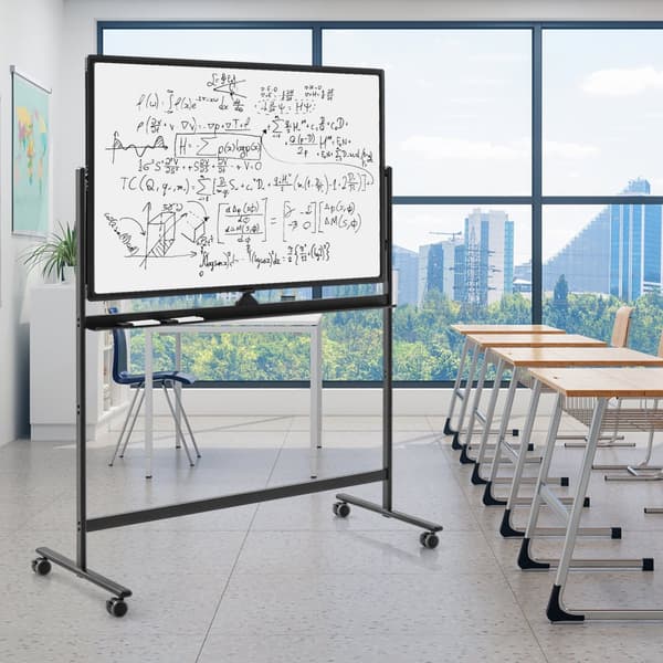 Transportabel Whiteboard på hjul, 32x47 tommer, Sort