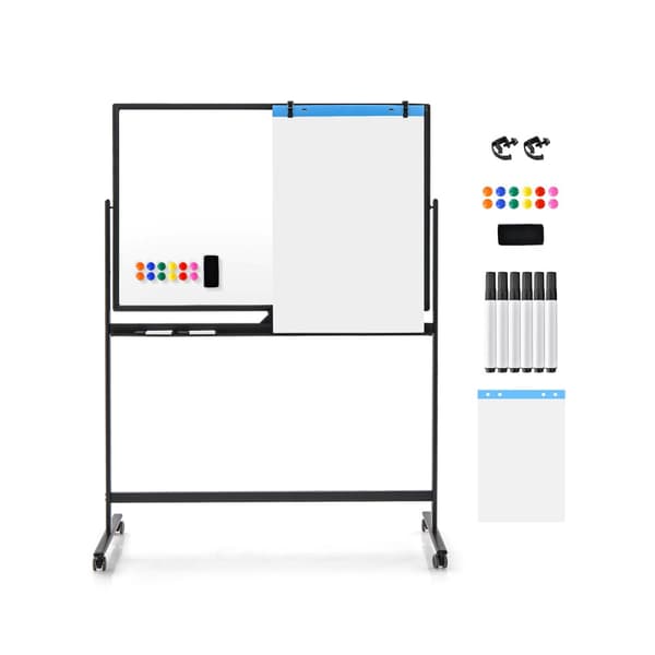 Transportabel Whiteboard på hjul, 32x47 tommer, Sort