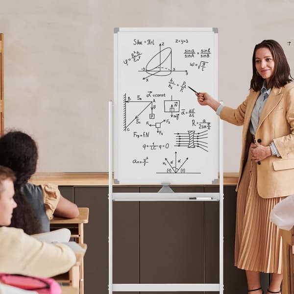 Mobil whiteboard, 68x56x159-178,5 cm, svart