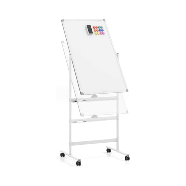 Mobil whiteboard, 68x56x159-178,5 cm, svart