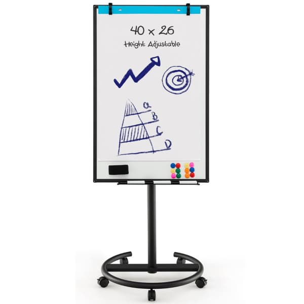 Mobil whiteboard, 40x26 tum, svart