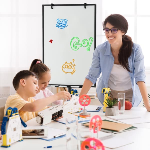 Mobil whiteboard, 40x26 tum, svart