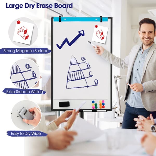Mobil whiteboard, 40x26 tum, svart
