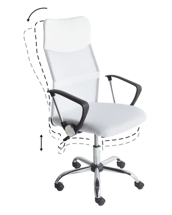 Ställbar kontorsstol vit DESIGN Lumarko!