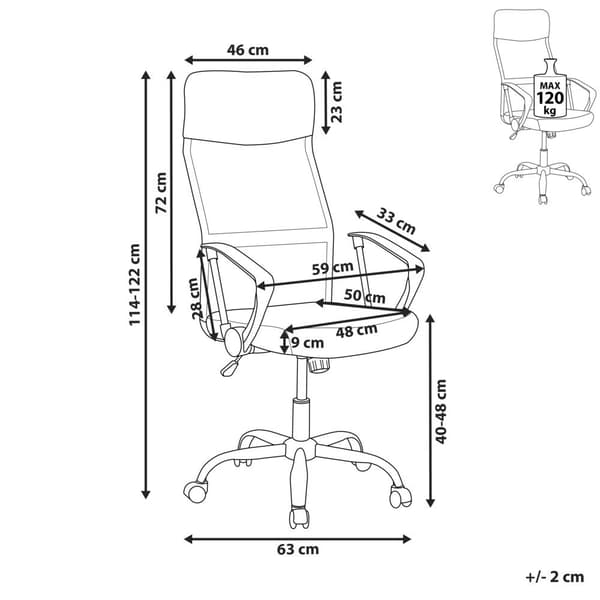 Ställbar kontorsstol vit DESIGN Lumarko!