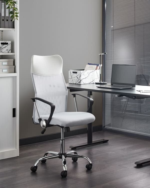 Ställbar kontorsstol vit DESIGN Lumarko!