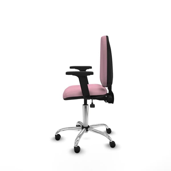 Kontorsstol Piqueras y Crespo Aýna AS bali rosa brazos 2D base cromada ruedas autofrenantes 50mm Rosa