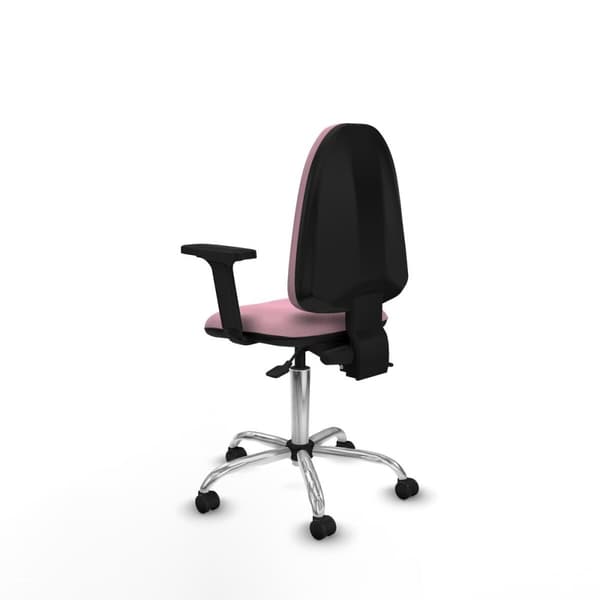 Kontorsstol Piqueras y Crespo Aýna AS bali rosa brazos 2D base cromada ruedas autofrenantes 50mm Rosa