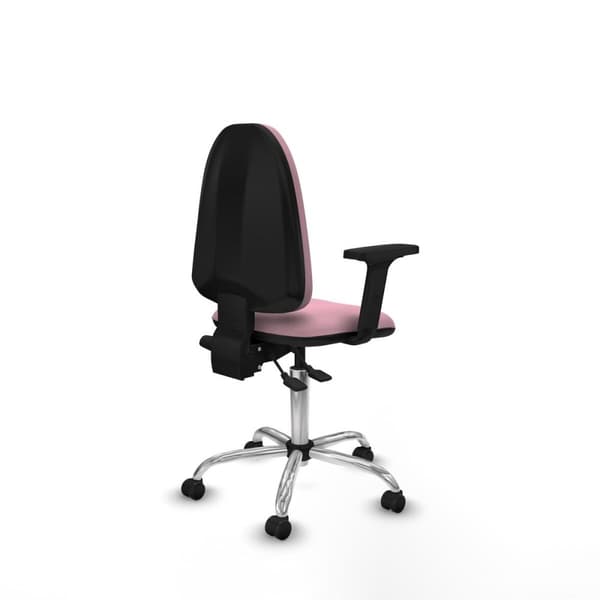 Kontorsstol Piqueras y Crespo Aýna AS bali rosa brazos 2D base cromada ruedas autofrenantes 50mm Rosa