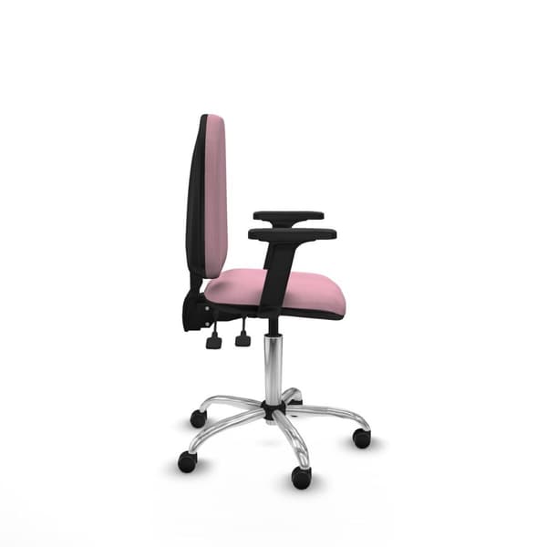 Kontorsstol Piqueras y Crespo Aýna AS bali rosa brazos 2D base cromada ruedas autofrenantes 50mm Rosa