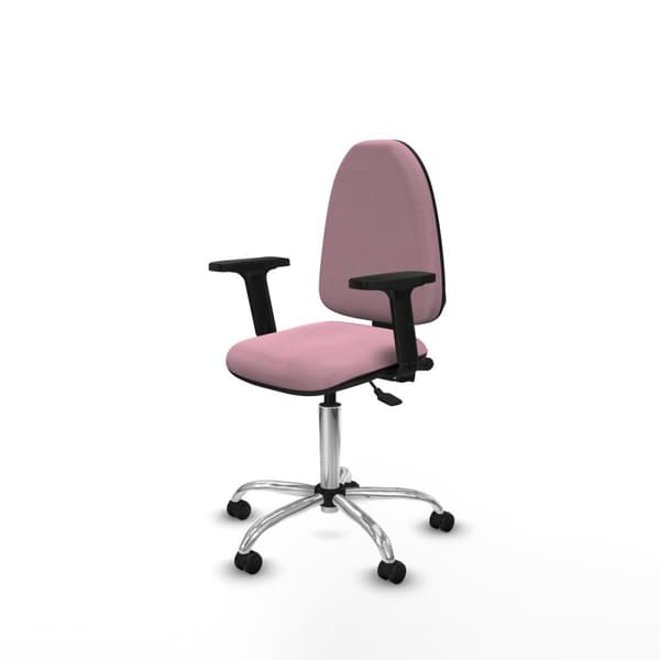 Kontorsstol Piqueras y Crespo Aýna AS bali rosa brazos 2D base cromada ruedas autofrenantes 50mm Rosa