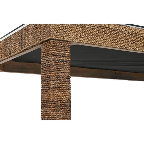 Spisebord Home ESPRIT Natur Hærdet glas Fiber Teak 180 x 90 x 77 cm