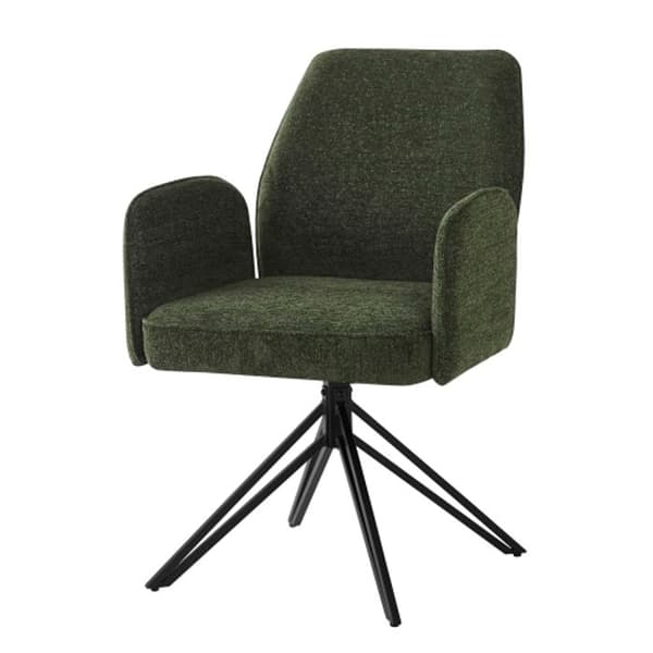Arbetsstolar (6) med ryggstöd, ergonomiska, mörkgrön