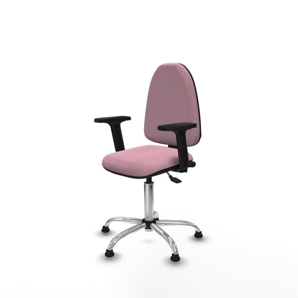 Kontorsstol Piqueras y Crespo Aýna AS bali rosa brazos 2D base cromada topes Rosa
