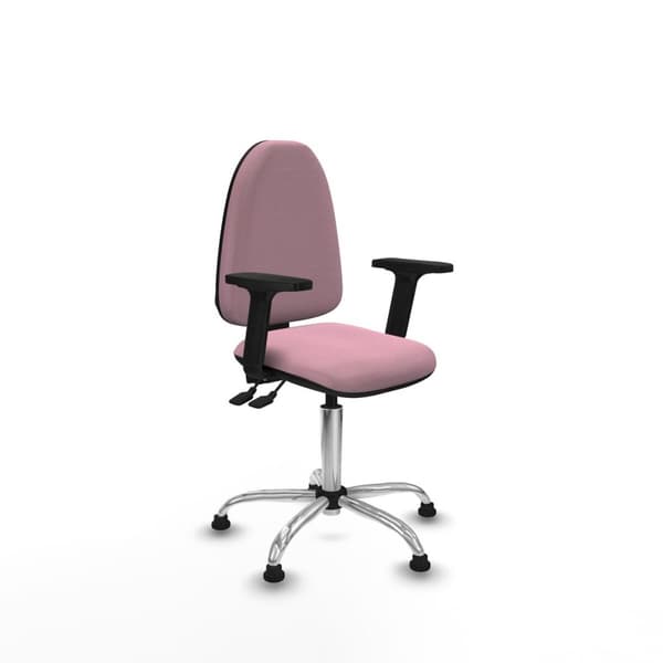 Kontorsstol Piqueras y Crespo Aýna AS bali rosa brazos 2D base cromada topes Rosa