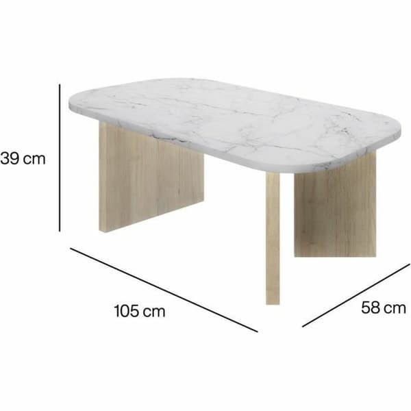 Senterbord Hvit 105 x 58 x 39 cm