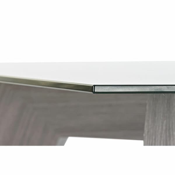Matsalsbord DKD Home Decor Glas Grå Transparent Trä MDF (160 x 90 x 75 cm)