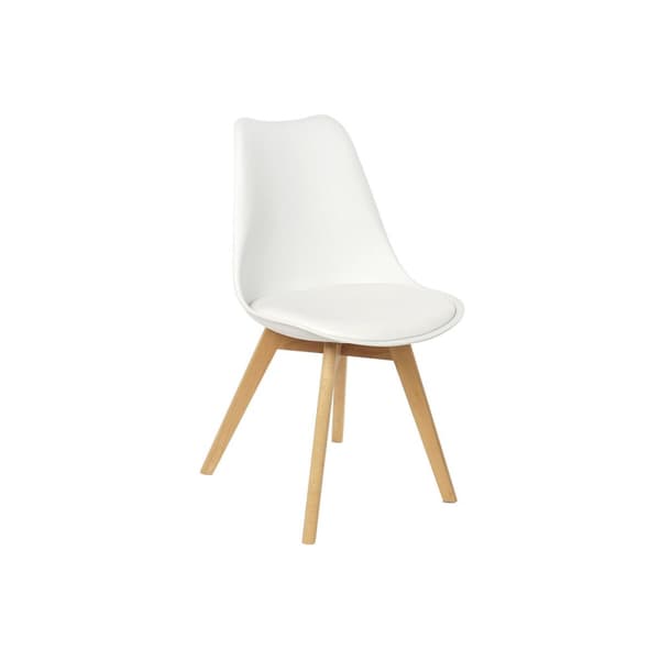 Matsalsstol DKD Home Decor Vit Naturell polypropen bokträ 48 x 55 x 83 cm