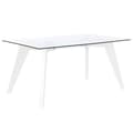 Miniatyrbild 1 av 5: Matsalsbord DKD Home Decor Vit Transparent Glas Trä MDF 160 x 90 x 75 cm