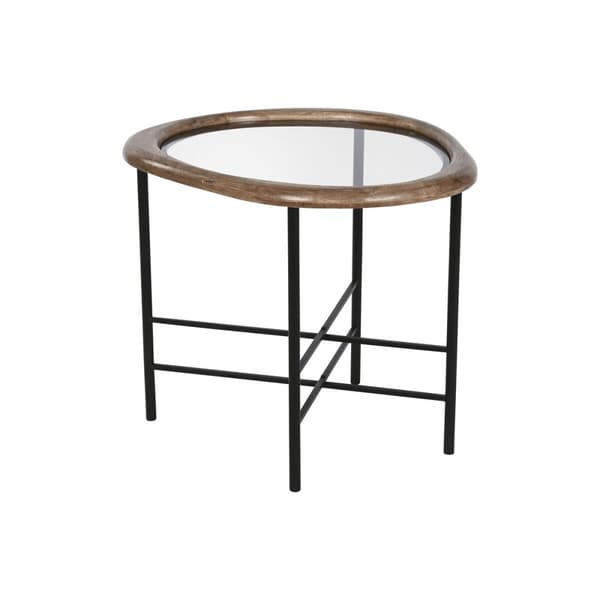 Soffbord Home ESPRIT Brun Svart Naturell Glas Granträ 61 x 50 x 53 cm
