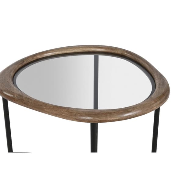 Soffbord Home ESPRIT Brun Svart Naturell Glas Granträ 61 x 50 x 53 cm