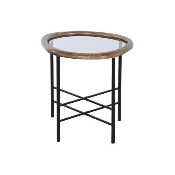 Soffbord Home ESPRIT Brun Svart Naturell Glas Granträ 61 x 50 x 53 cm