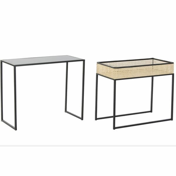 Sofabord DKD Home Decor Sort Natur 60 x 30 x 50 cm