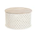 Miniatyrbillede 1 af 3: Sofabord DKD Home Decor Hvid Natur Aluminium Mangotræ 81 x 81 x 45 cm