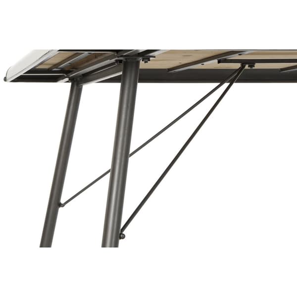 Spisebord DKD Home Decor Gran Natur Metal Lysegrå 161 x 90 x 75 cm