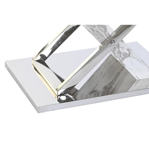 Sofabord DKD Home Decor Hvid Sølvfarvet Krystal Stål 120 x 60 x 42 cm