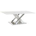 Miniatyrbillede 1 af 5: Sofabord DKD Home Decor Hvid Sølvfarvet Krystal Stål 120 x 60 x 42 cm