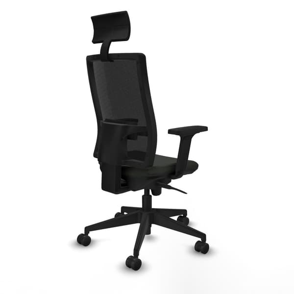 Kontorstol med hovedgærde Piqueras y Crespo 2D066N1 Sort