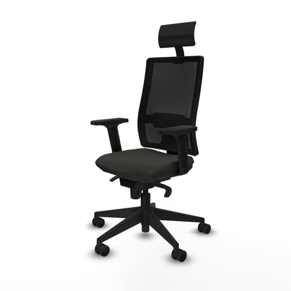 Kontorstol med hovedgærde Piqueras y Crespo 2D066N1 Sort