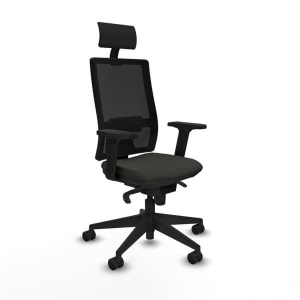 Kontorstol med hovedgærde Piqueras y Crespo 2D066N1 Sort