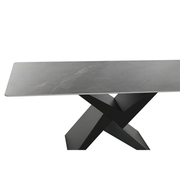 Spisebord Home ESPRIT Sort Metal Keramik 180 x 90 x 75 cm