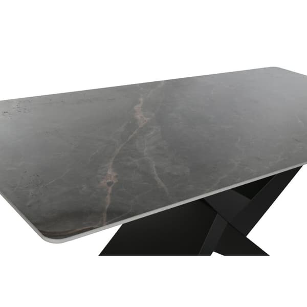 Spisebord Home ESPRIT Sort Metal Keramik 180 x 90 x 75 cm