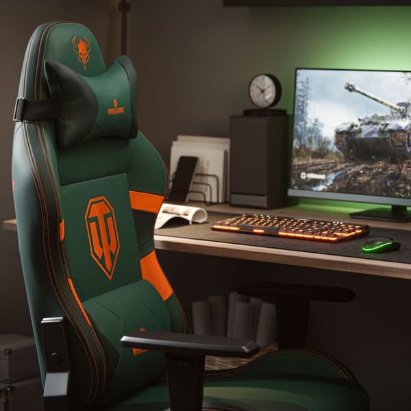 Diablo X-One 2.0 Gaming Chair Gamer Fåtölj Kontorssits Justerbara armstöd Ergonomisk design (World of Tanks, Normal)