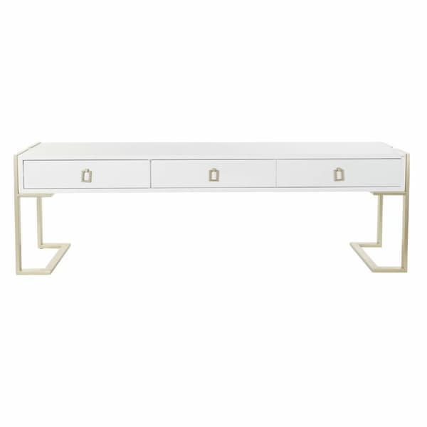 Soffbord DKD Home Decor Metall Trä (150 x 36 x 48 cm)