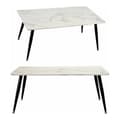 Miniatyrbillede 2 af 2: Sofabord Hvid Sort Marmor Metal Melamin Træ MDF 60 x 110 x 45 cm