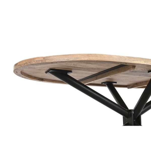 Matsalsbord DKD Home Decor Naturell Svart Metall Mangoträ 200 x 100 x 76 cm