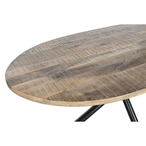 Matsalsbord DKD Home Decor Naturell Svart Metall Mangoträ 200 x 100 x 76 cm