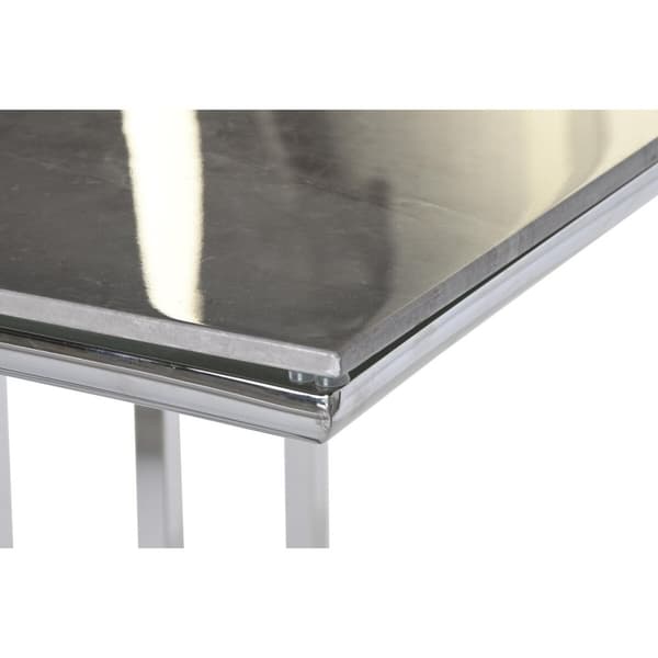 Spisebord DKD Home Decor Sølvfarvet Krystal Stål (180 x 90 x 75 cm)