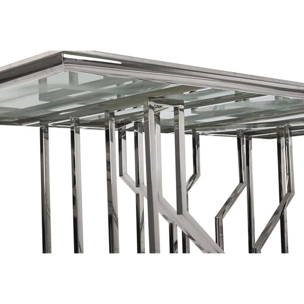 Spisebord DKD Home Decor Sølvfarvet Krystal Stål (180 x 90 x 75 cm)