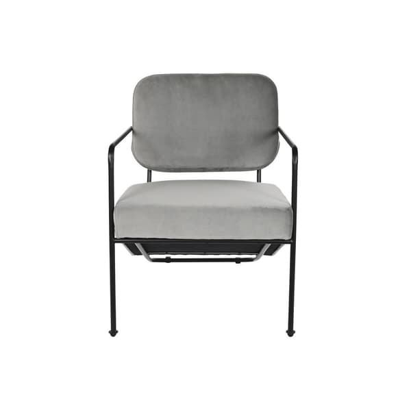 Lænestol DKD Home Decor Grå Metal 62 x 76 x 76 cm 55 x 71 x 72 cm