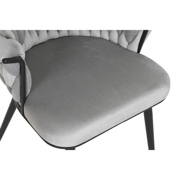 Matsalsstol Home ESPRIT Svart Grå Polyester Metall 60 x 66 x 84 cm 66 x 60 x 84 cm