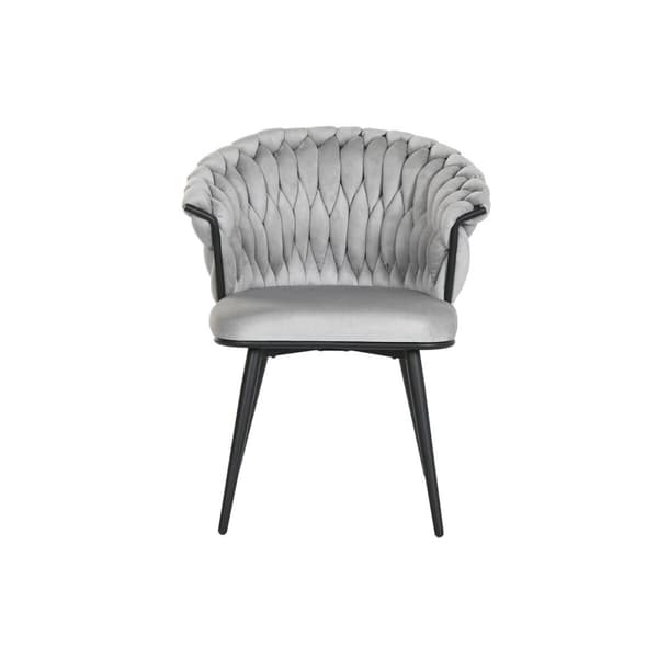 Matsalsstol Home ESPRIT Svart Grå Polyester Metall 60 x 66 x 84 cm 66 x 60 x 84 cm