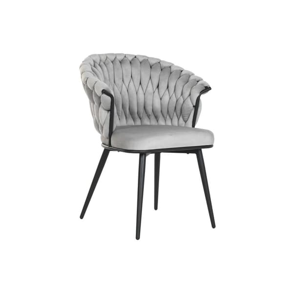 Matsalsstol Home ESPRIT Svart Grå Polyester Metall 60 x 66 x 84 cm 66 x 60 x 84 cm