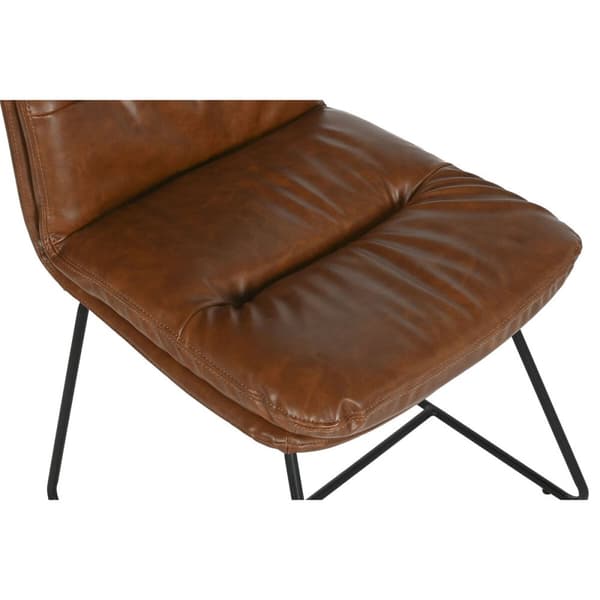 Matsalsstol Home ESPRIT Syntetiskt läder Metall 71 x 49 x 90 cm